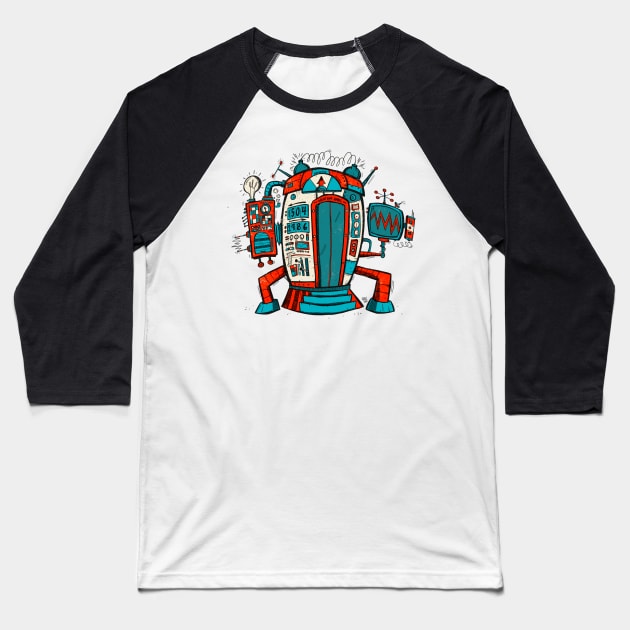 Time Machine Baseball T-Shirt by edvill